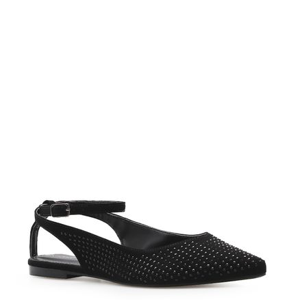 Sapatilha Strass - Nobuck Preto