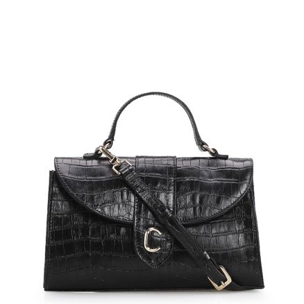 Bolsa De Mão - Croco Preto