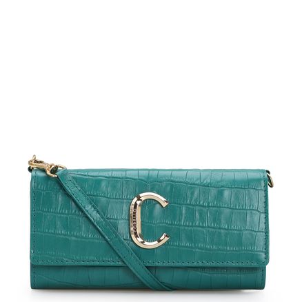 Bolsa Carteira Lyra - Croco Verde