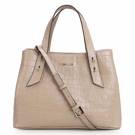 Bolsa Tote Croco - Croco Bege