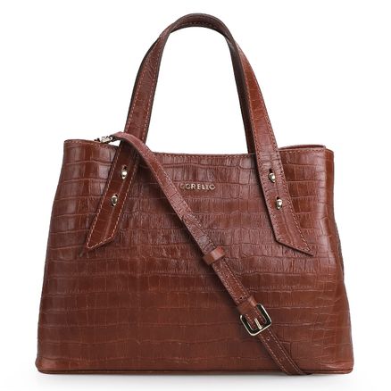 Bolsa Tote Croco - Croco Marrom Escuro