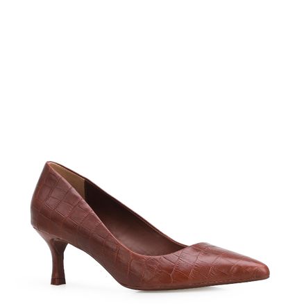 Scarpin - Croco Marrom Escuro