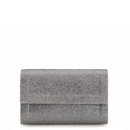 Clutch Strass - Cetim Prata
