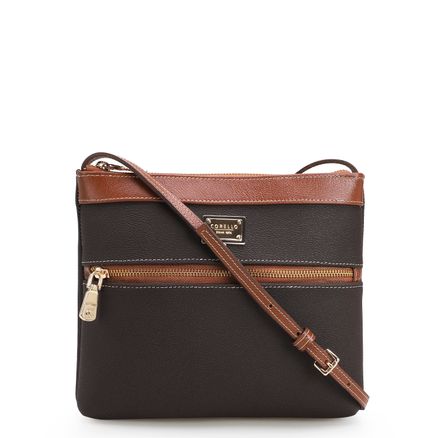 Bolsa Transversal Firenze - Café/ Couro Marrom