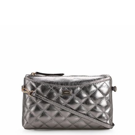 Bolsa Transversal - Couro Prata Velho