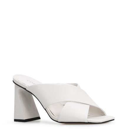 Mule Tiras Cruzadas - Couro Branco