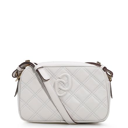 Bolsa Transversal Matelassê - Couro Branco