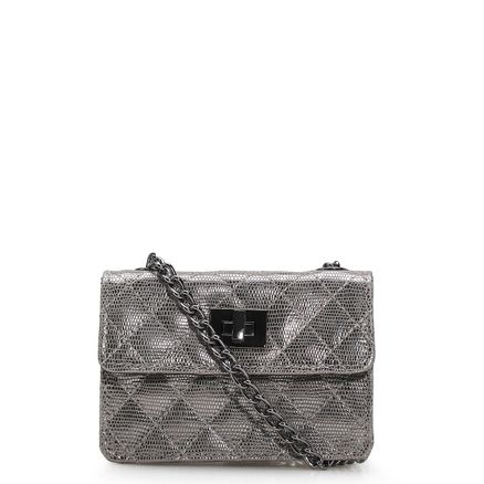Mini Bolsa Júlia - Couro Prata