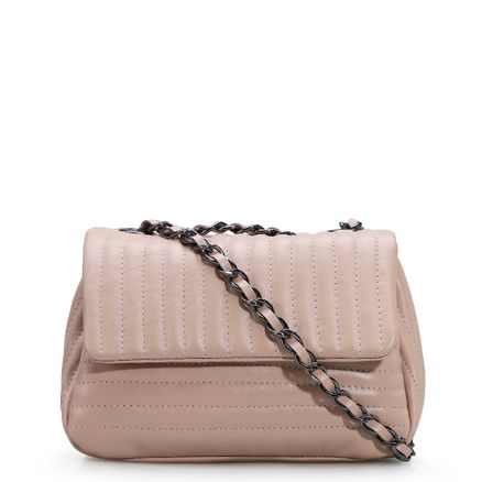 Bolsa De Ombro Matelassê - Couro Rose