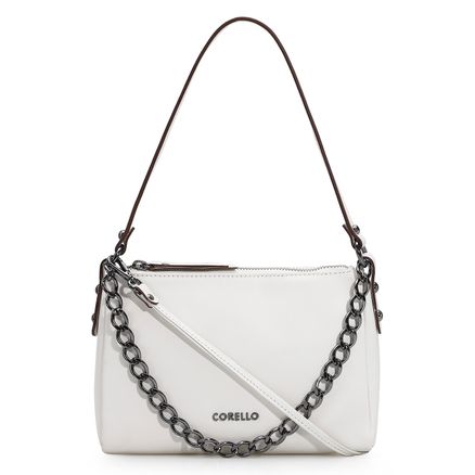 Bolsa De Ombro Alça Corrente - Couro Branco