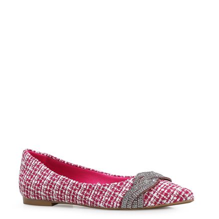 Sapatilha Strass - Tweed Rosa