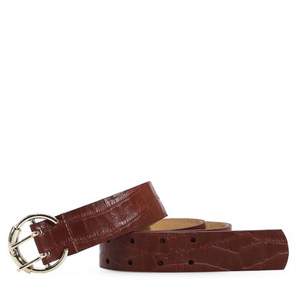Cinto Feminino - Croco Marrom Escuro