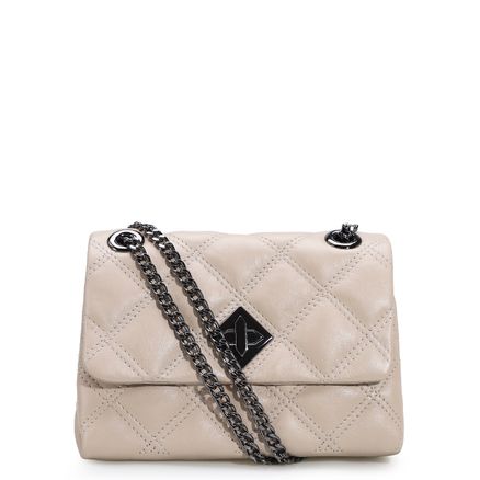 Bolsa De Ombro Matelassê - Couro Bege