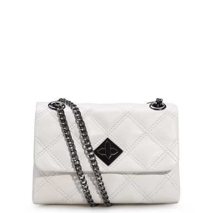 Bolsa De Ombro Matelassê - Couro Branco