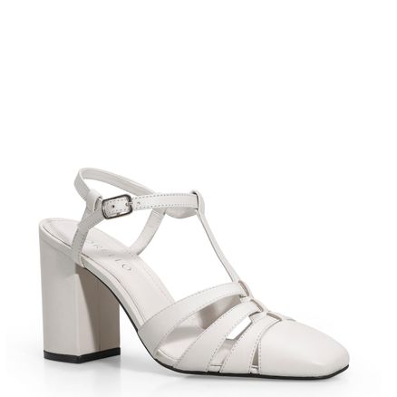 Scarpin Recortes - Couro Branco