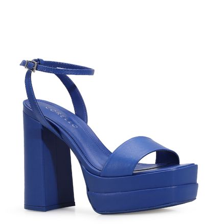 Sandália Meia Pata Inês - Couro Azul