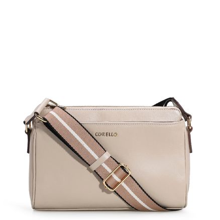 Bolsa Transversal Agnes - Couro Bege
