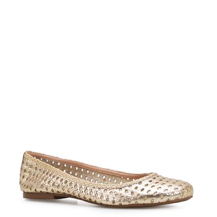 Sapatilha Ballerina - Couro Ouro Light