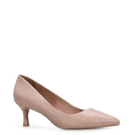 Scarpin - Couro Croco Rosado