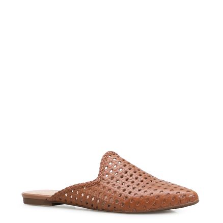 Mule Lasercut - Couro Marrom