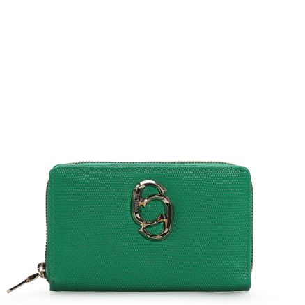 Carteira Lis - Couro Mini Lezard Verde