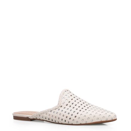 Mule Lasercut - Couro Off White