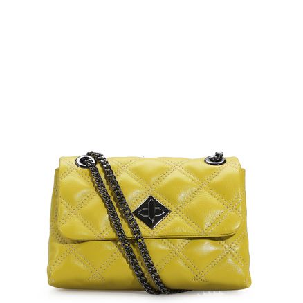 Bolsa De Ombro Matelassê - Couro Verde Lima
