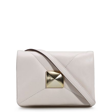Bolsa Transversal Maxi Matelassê - Couro Off White
