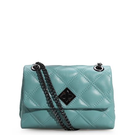 Bolsa De Ombro Matelassê - Couro Azul