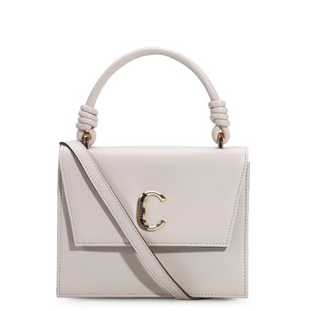 Bolsa De Mão Alça Nó - Couro Off White