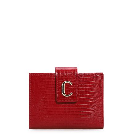 Carteira - Couro Lezard Vermelho