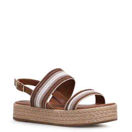 Sandália Flatform - Alternativo Caramelo/Trança Tricolor