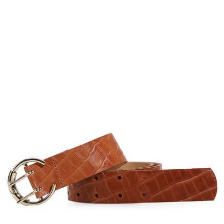 Cinto Feminino - Croco Caramelo