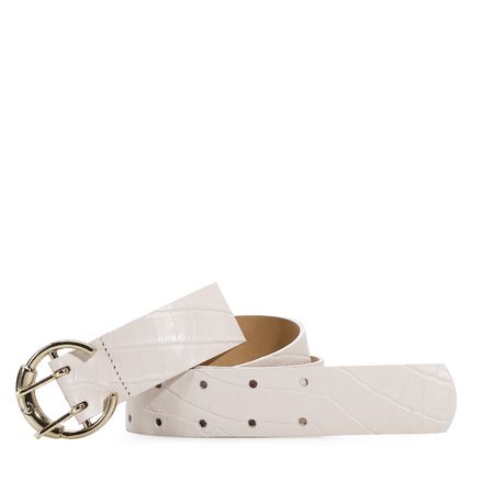 Cinto Feminino - Croco Off White