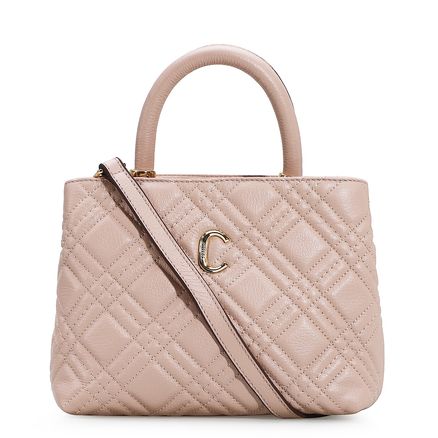 Bolsa De Mão Matelassê - Couro Rosado