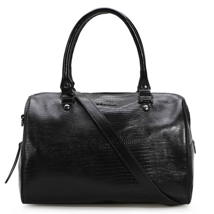 Bolsa Tote - Couro Lezard Preto