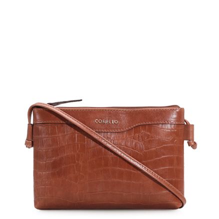 Bolsa Transversal - Croco Caramelo
