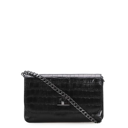 Bolsa Transversal - Croco Preto