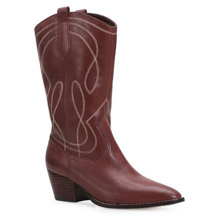 Bota Western - Couro Marrom