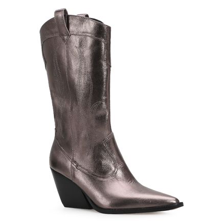 Bota Western - Couro Prata