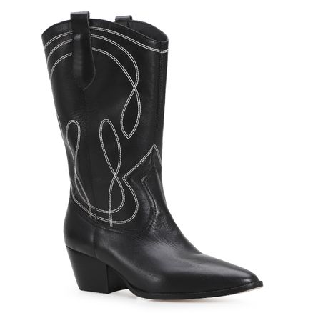 Bota Western - Couro Preto