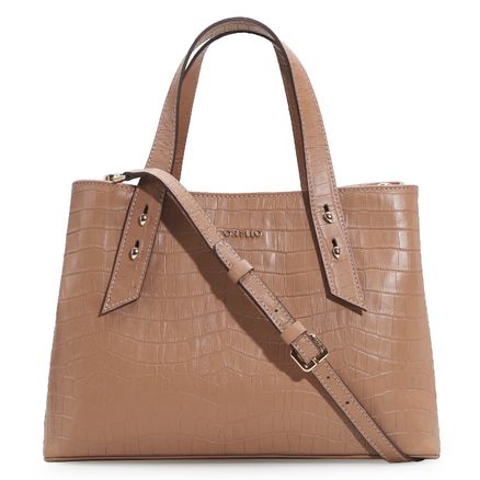 Bolsa Tote Croco - Couro Bege