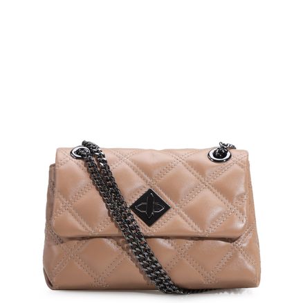 Bolsa De Ombro Matelassê - Couro Bege