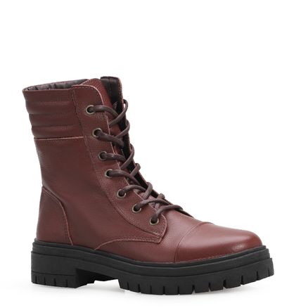 Bota Coturno - Couro Marrom