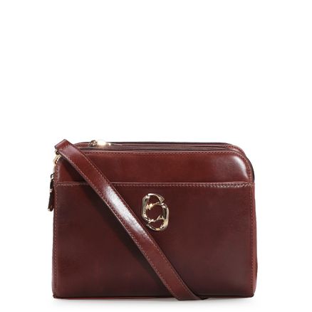 Bolsa Transversal - Couro Marrom Escuro