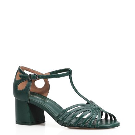 Peep Toe - Couro Verde