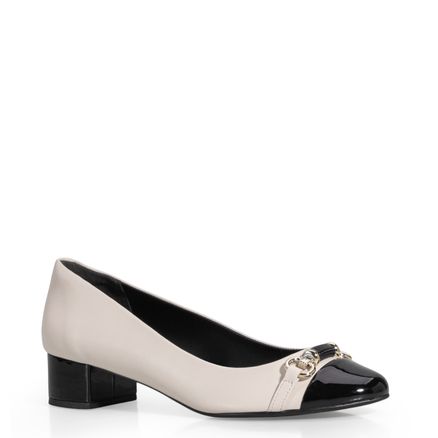 Scarpin - Alt Off White/Verniz Preto