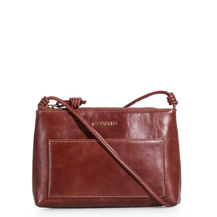 Bolsa Transversal - Couro Marrom Escuro