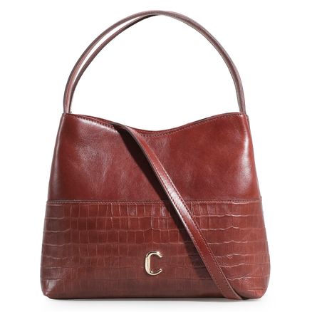 Bolsa Tote Croco - Couro Marrom