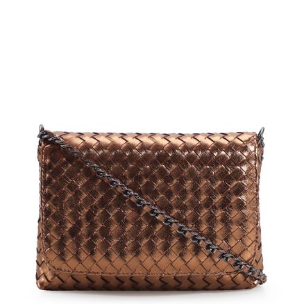 Bolsa Transversal Tressê - Couro Bronze